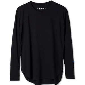 KAVU Mazama Black Curved Hem Stretchy Long Sleeve Top Outdoor - Size Large